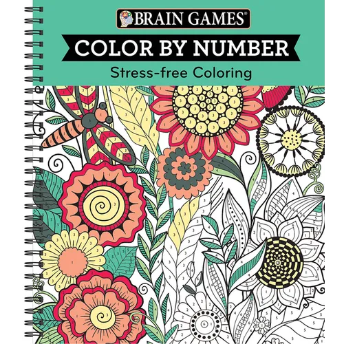Brain Games - Color by Number: Stress-Free Coloring (Green) - Spiral
