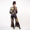 Shirred Leg Surplice Jumpsuit
