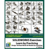 SOLIDWORKS Exercises - Learn by Practicing: Learn to Design 3D Models by Practicing with these 100 Real-World Mechanical Exercises! (2 Edition) - Paperback