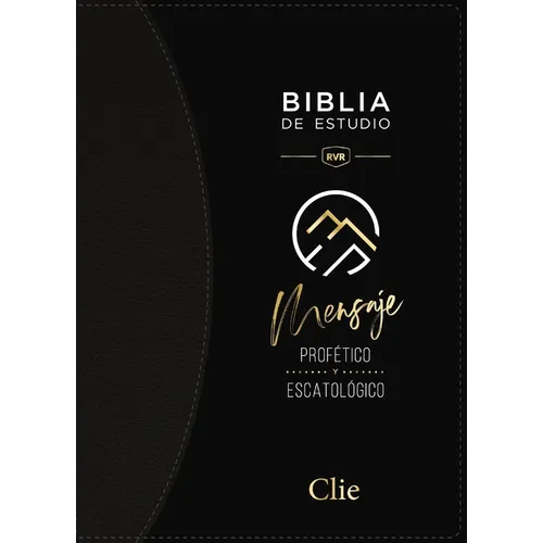 Rvr, Biblia de Estudio del Mensaje Profético Y Escatológico, Negro, Interior a DOS Colores, Con Índice - Imitation Leather