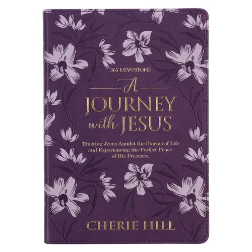 A Journey with Jesus 365 Devotions for Women, Purple Floral Faux Leather Flexcover - Leather