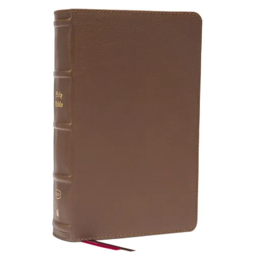 KJV Holy Bible: Large Print Single-Column with 43,000 End-Of-Verse Cross References, Brown Genuine Leather, Personal Size, Red Letter, Comfort Print: - Leather