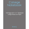 College Notebook: 100 Pages 8.5" X 11" Notebook College Ruled Line Paper - Paperback
