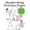 Handwriting Practice Paper: Writing paper for preschoolers, kindergartens for children Alphabet: 100 pages for handwriting exercises with dotted l - Paperback