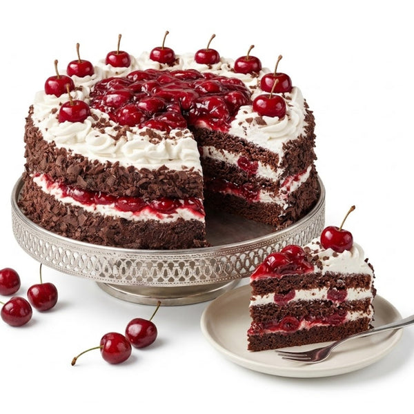 Andy Anand Sugar Free Black Forest Cake Gateau, Keto & Diabetic Friendly, No Sugar Added Authentic German Schwarzwälder Kirschtorte, Low Carb Gourmet Chocolate Cherry Dessert, 2.8 lbs