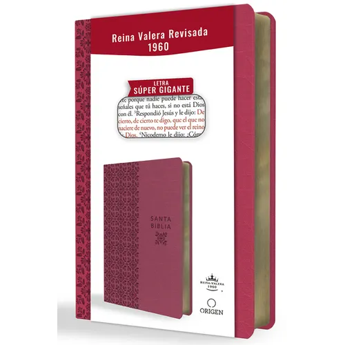 Biblia Reina Valera Revisada 1960 Letra Súper Gigante, Símil Piel Fucsia Rosada / Spanish Bible Rvr 1960 Super Giant Print, Fuchsia Pink Leathersoft - Bonded Leather