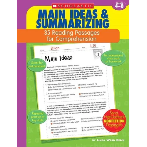 35 Reading Passages for Comprehension: Main Ideas & Summarizing: 35 Reading Passages for Comprehension - Paperback