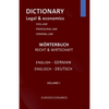 DICTIONARY LEGAL and ECONOMICS ENGLISH GERMAN - Paperback