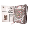 The Jesus Bible Artist Edition, Niv, (with Thumb Tabs to Help Locate the Books of the Bible), Leathersoft, Gray Floral, Thumb Indexed, Comfort Print - Imitation Leather