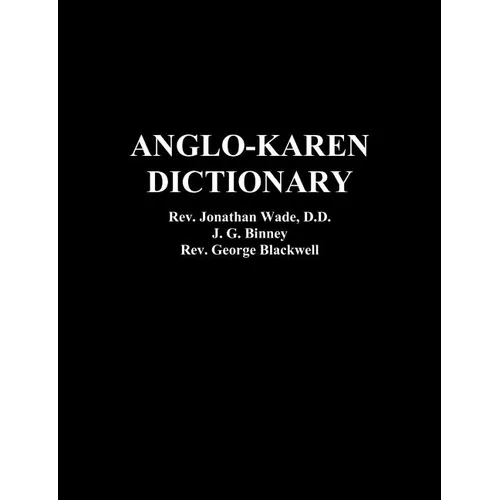 Anglo-Karen Dictionary - Paperback
