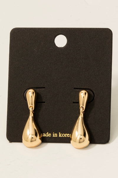 Dainty Double Metallic Tear Dangle Earrings