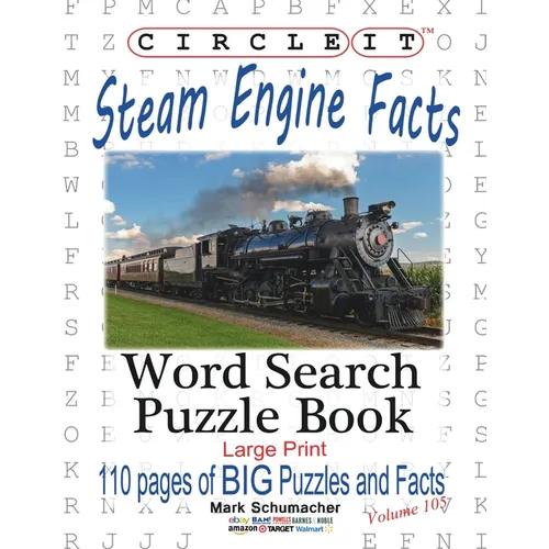 Circle It, Steam Engine / Locomotive Facts, Large Print, Word Search, Puzzle Book - Paperback