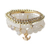 Anchor Charm Gold Bead Bracelet BR2221-18 (12PC)