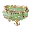 Anchor Charm Gold Bead Bracelet BR2221-18 (12PC)