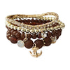 Anchor Charm Gold Bead Bracelet BR2221-18 (12PC)