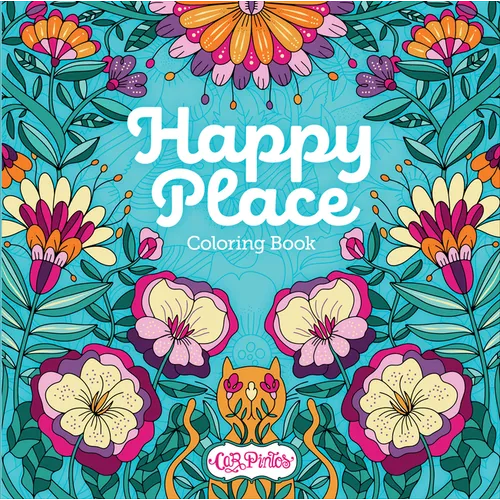 Happy Place Coloring Book: Adult Coloring Book for Relaxation and Stress Relief with 98 Patterns, Including Flowers, Birds, Butterflies, Word Art, Maz - Paperback