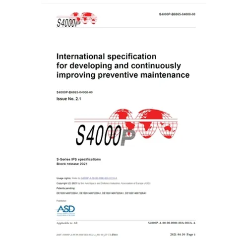 S4000P, International specification for developing and continuously improving preventive maintenance, Issue 2.1: S-Series 2021 block release - Hardcover