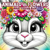 Animals in Flowers Adult Coloring Book: Relaxing Journey Through Nature's Splendor with Cute Animals and Blooming Flowers for Stress Relief in Women a - Paperback