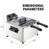 1700W Electric Deep Fryer 3L/5L Stainless Steel w Basket Timer Temperature