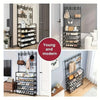 2 in 1 Shoe Rack with Coat Hooks Entryway Organizer 5 Tier Storage Shelf