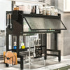 Over Sink Dish Drying Rack 1 Tier Kitchen Organizer Dustproof Storage Shelf