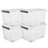 72/97QT Storage Box with Wheels & Lid – Stackable Heavy Duty Organizer 4-6-Pack