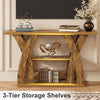 Rustic Console Table with Shelf, Entryway Sofa Table 55" Wood