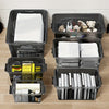 4PCS Stackable Storage Boxes with Lids & Handles Clear Organizer Bins Home Closet