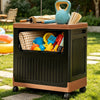 Portable Storage Bin w/ Wheels & Doors Foldable Stackable Organizer