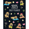 Pug Planner 2025: Funny Tiny Dog Monthly Agenda January-December Organizer (12 Months) Cute Canine Puppy Pet Scheduler with Flowers & Pretty Pink Hear - Paperback