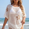 Women Blouse Women Clothing Floral Jacquard Short Sleeved Beach Overclothes Casual Outerwear Top Simple All Match
