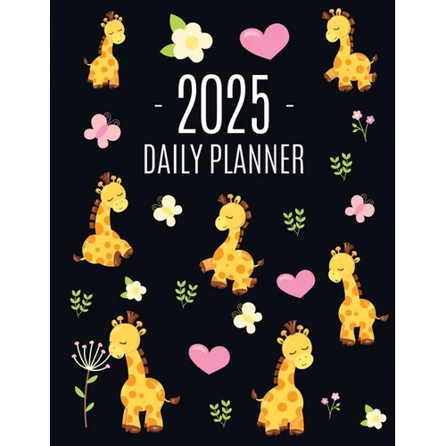 Cute Giraffe Planner 2025: Pretty Organizer for All Your Weekly Appointments Cool Safari Jungle Animal Scheduler: January-December 2025 - Paperback