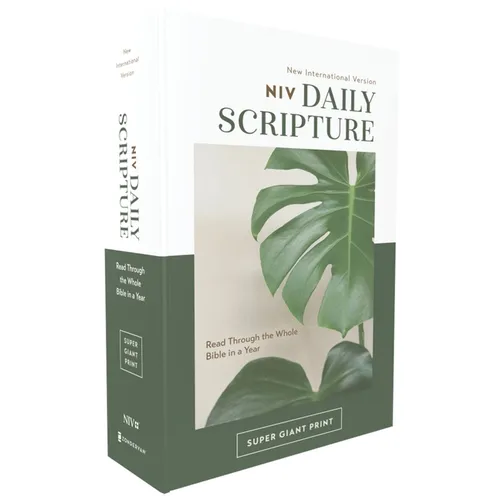 Niv, Daily Scripture, Super Giant Print, Paperback, White/Green, Comfort Print: 365 Days to Read Through the Whole Bible in a Year - Paperback