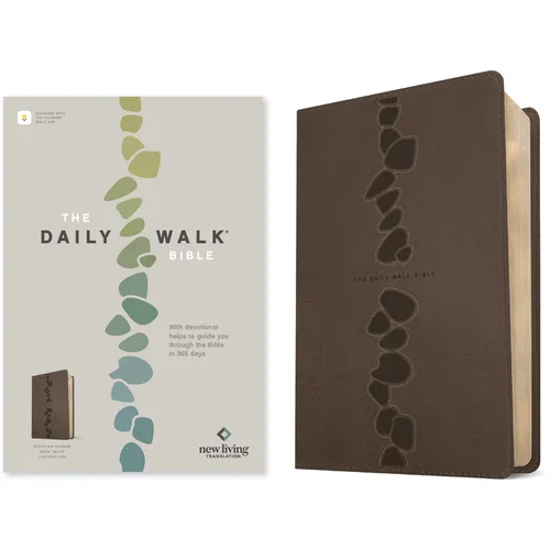 The Daily Walk Bible Nlt, Filament Enabled (Leatherlike, Stepping Stones Dark Taupe) - Imitation Leather