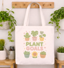 Kawaii "Plant Goals" Plant Lover's Tote Bag