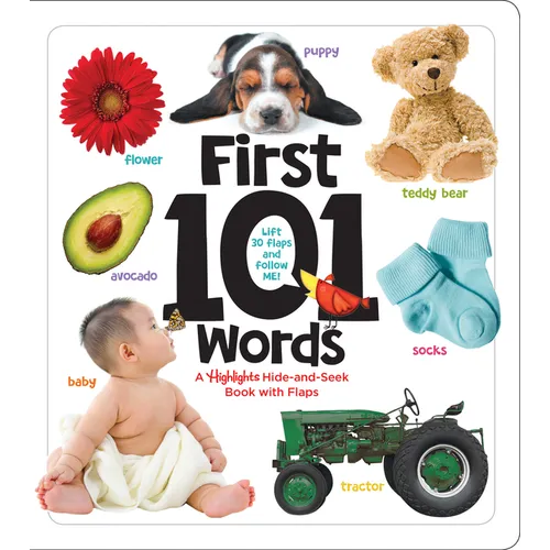 First 101 Words: A Hidden Pictures Lift-The-Flap Board Book, Learn Animals, Food, Shapes, Colors and Numbers, Interactive First Words Book for Babies - Board Book