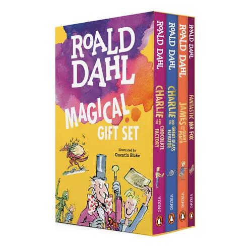 Roald Dahl Magical Gift Boxed Set (4 Books): Charlie and the Chocolate Factory, James and the Giant Peach, Fantastic Mr. Fox, Charlie and the Great Gl - Boxed Set