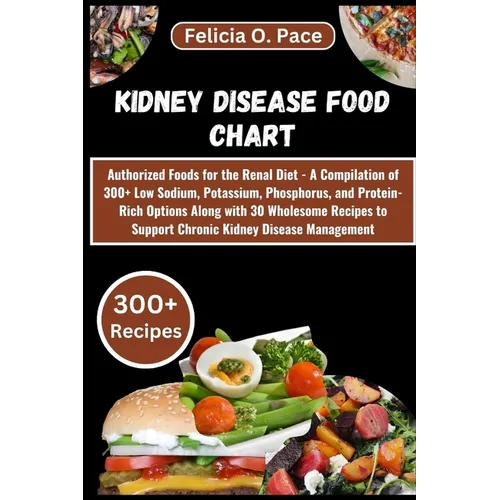 Kidney Disease Food Chart: Authorized Foods for the Renal Diet - A Compilation of 300+ Low Sodium, Potassium, Phosphorus, and Protein-Rich Option - Paperback