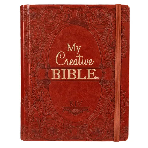 KJV Holy Bible, My Creative Bible, Faux Leather Hardcover - Ribbon Marker, King James Version, Toffee Brown W/Elastic Closure - Hardcover