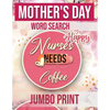 Mother's Day Word Search: Nurse Needs A Coffee Jumbo Print (Large Print Word Search Books for Adults) Gift Idea with pink Cover - Paperback