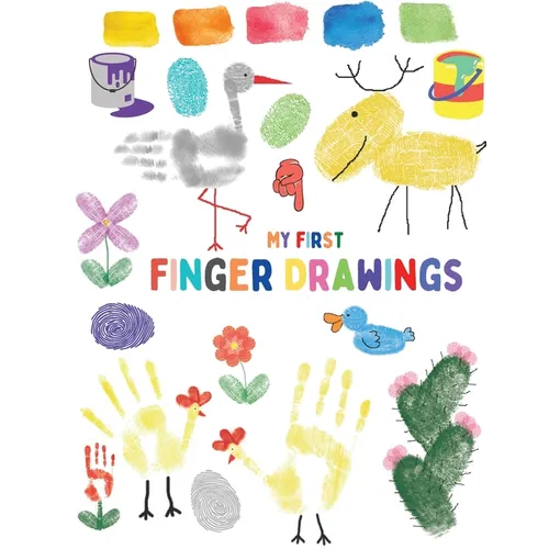 My first finger drawings: Cute animals finger painted, easy to draw for toddlers or small kids - Paperback
