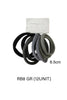 8.5CM Black Grey Mix Hair Tie RB8GR (12PC)
