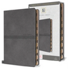 KJV Holy Bible, Large Print Medium Format, Gray Faux Leather with Ribbon Marker, Red Letter, Thumb Index - Bonded Leather