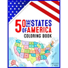 50 The States of America Coloring Book: 50 State Maps, Capitals, Animals, Flowers, Mottos, Cities, Population, Regions Perfect Easy To Color And Learn - Paperback