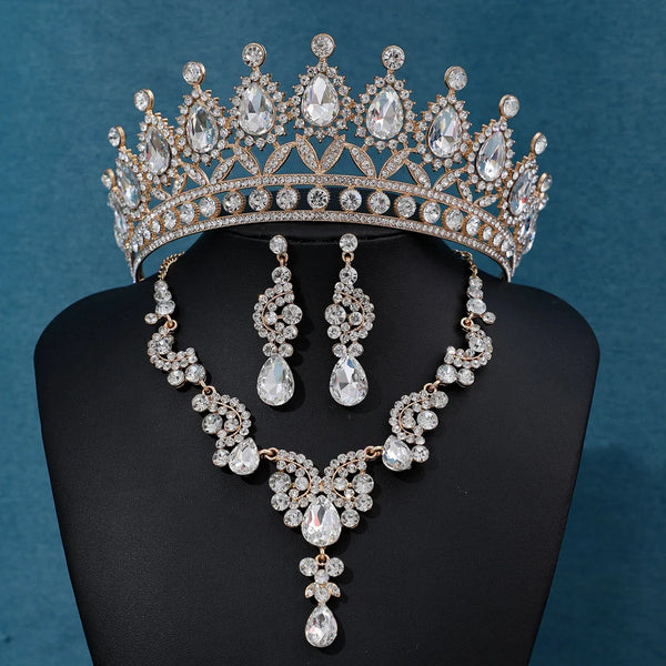 Crown Necklace Earring Jewelry Set Gift