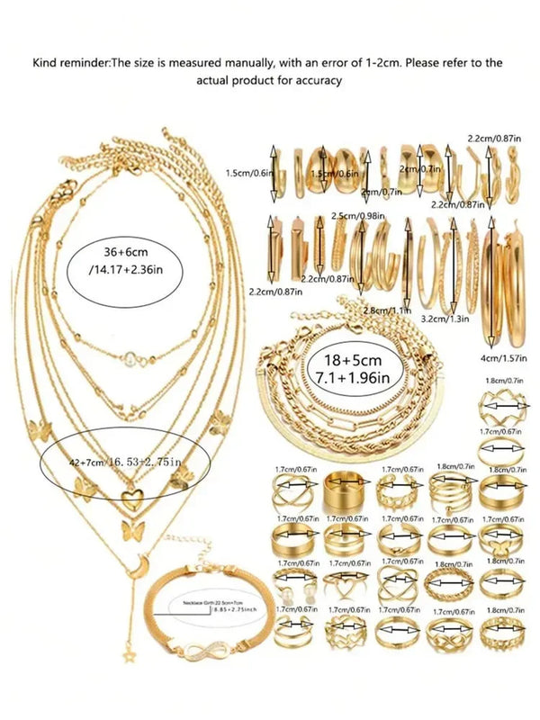 57 Pcs/Set Fashion Jewelry