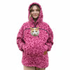 Ladies Winter Hooded Lamb Velvet Zipper Kangaroo Pocket Cat Dog Mommy Outwear Sweatshirt Comfortable Street Style Trendy Fashion