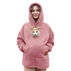 Ladies Winter Hooded Lamb Velvet Zipper Kangaroo Pocket Cat Dog Mommy Outwear Sweatshirt Comfortable Street Style Trendy Fashion