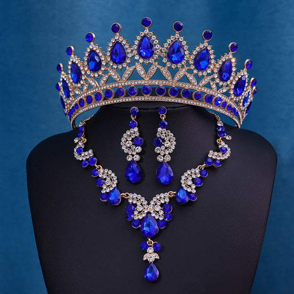 Crown Necklace Earring Jewelry Set Gift