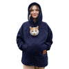 Ladies Winter Hooded Lamb Velvet Zipper Kangaroo Pocket Cat Dog Mommy Outwear Sweatshirt Comfortable Street Style Trendy Fashion